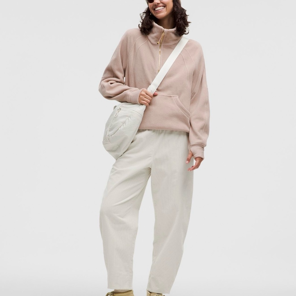 sold -NWT Lululemon Oversized Funnel-neck half zip adaptive pink/gold-M/L
